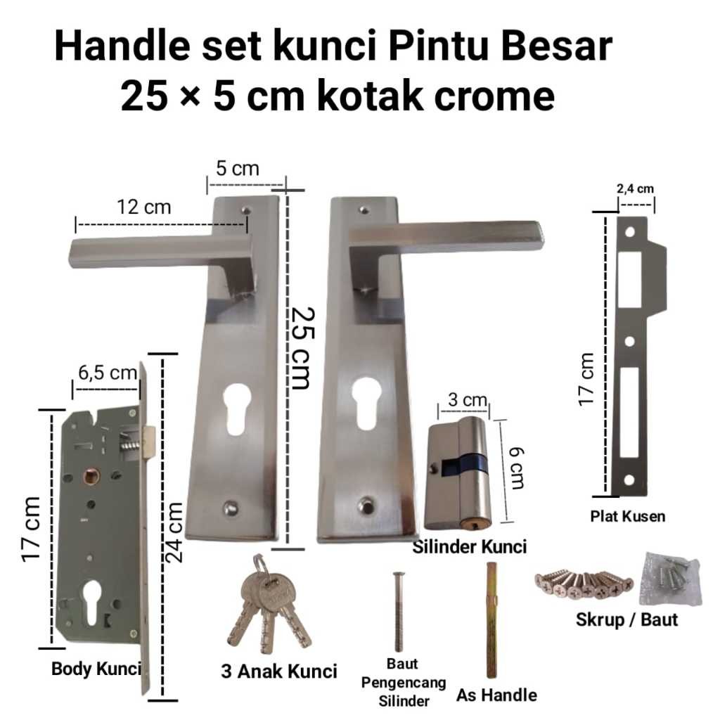 selot kunci handle pintu rumah slot kunci pintu besar 25x5cm