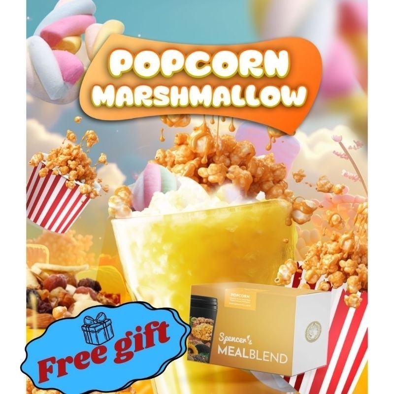 

[PROMO 9.9] Spencer MEAL BLEND POPCORN MASRHMALLOW - Solusi Langsing dan diet sehat 1 box isi 15 sachet FREE TUMBLER