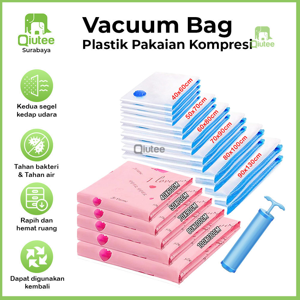 Plastik Vacum dengan Pompa Manual Banyak Varian Ukuran Praktis Mudah dibawa [TERLARIS]