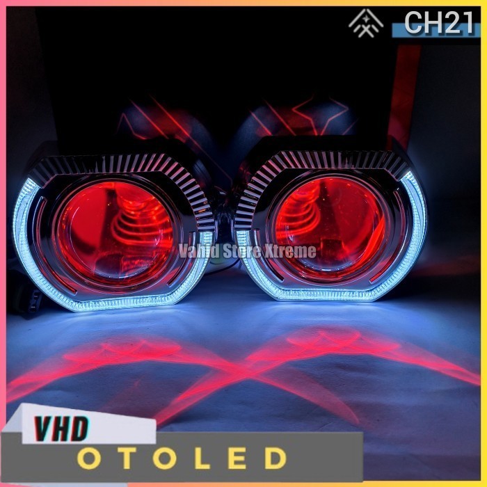 Biled E7 | Paket lengkap | LED Projector 3 inch | vahid original - CH21