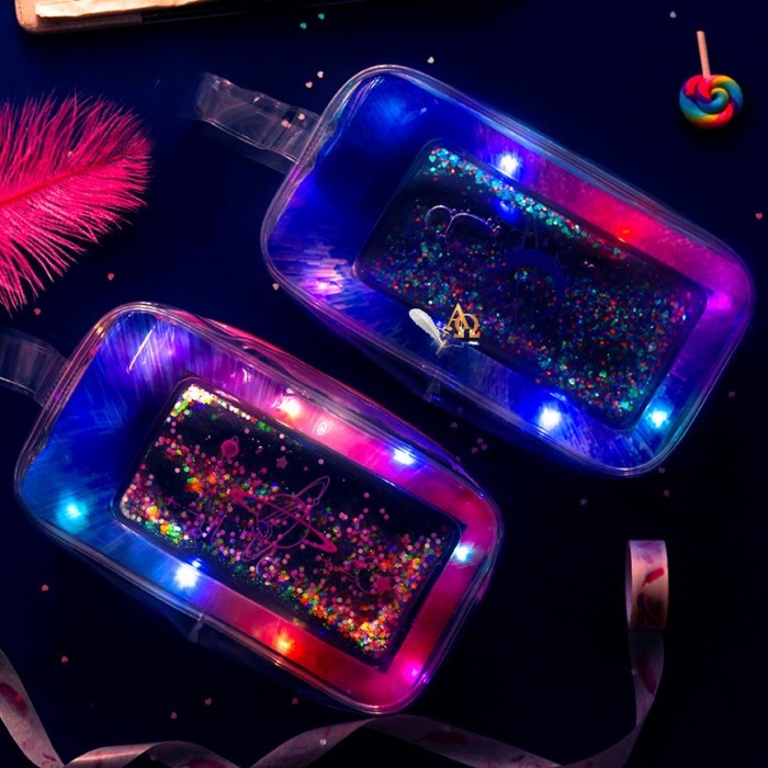 

[BEST] Tempat Pensil Unik / Pencil Case Edisi Motif Galaxy (Ada Lampu)