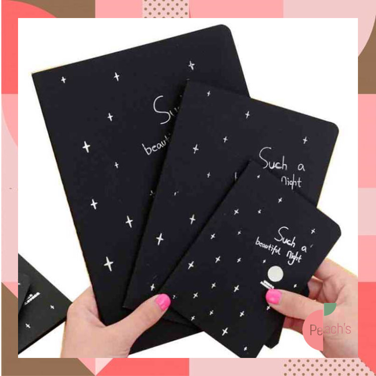 

PEACHs - 6448 Notebook Diary Hitam / Buku Polos 28 Lembar / DIY Scrapbook dan Foto