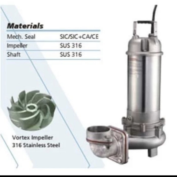 POMPA CELUP AIR ASIN APP KENJI JSB 10-1 JSB10-1 1HP SS316 2 INCH 220V