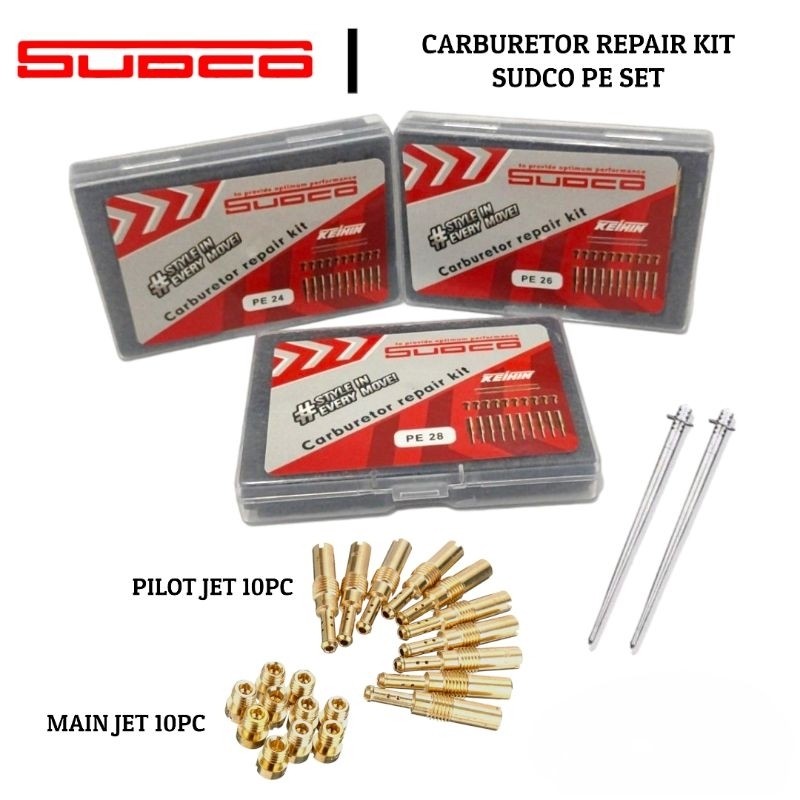Keihin Sudco Pilotjet Mainjet PJ MJ Set Karburator Carburetor Karbu Repair Kit PE 28 PE 26 PE 24 SWD