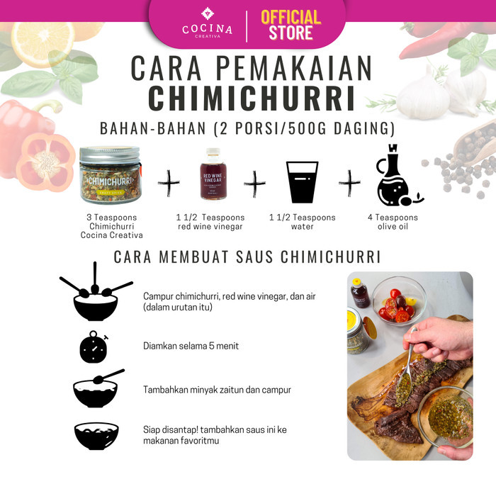 

Steak Combo / Chimichurri Free W Vinegar & Rub - Bumbu Masak