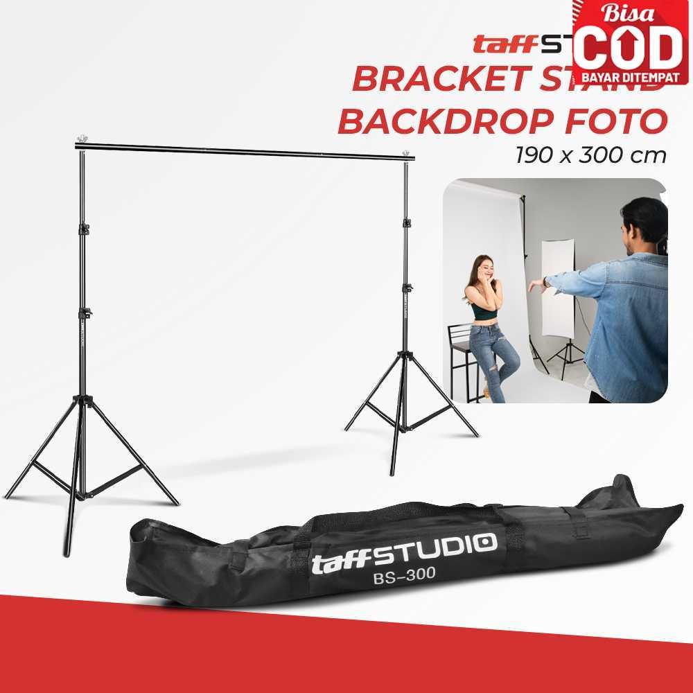 ( Hshop 18 ) TaffSTUDIO Bracket Stand Backdrop Foto Studio Aluminium 190x300cm - BS-300