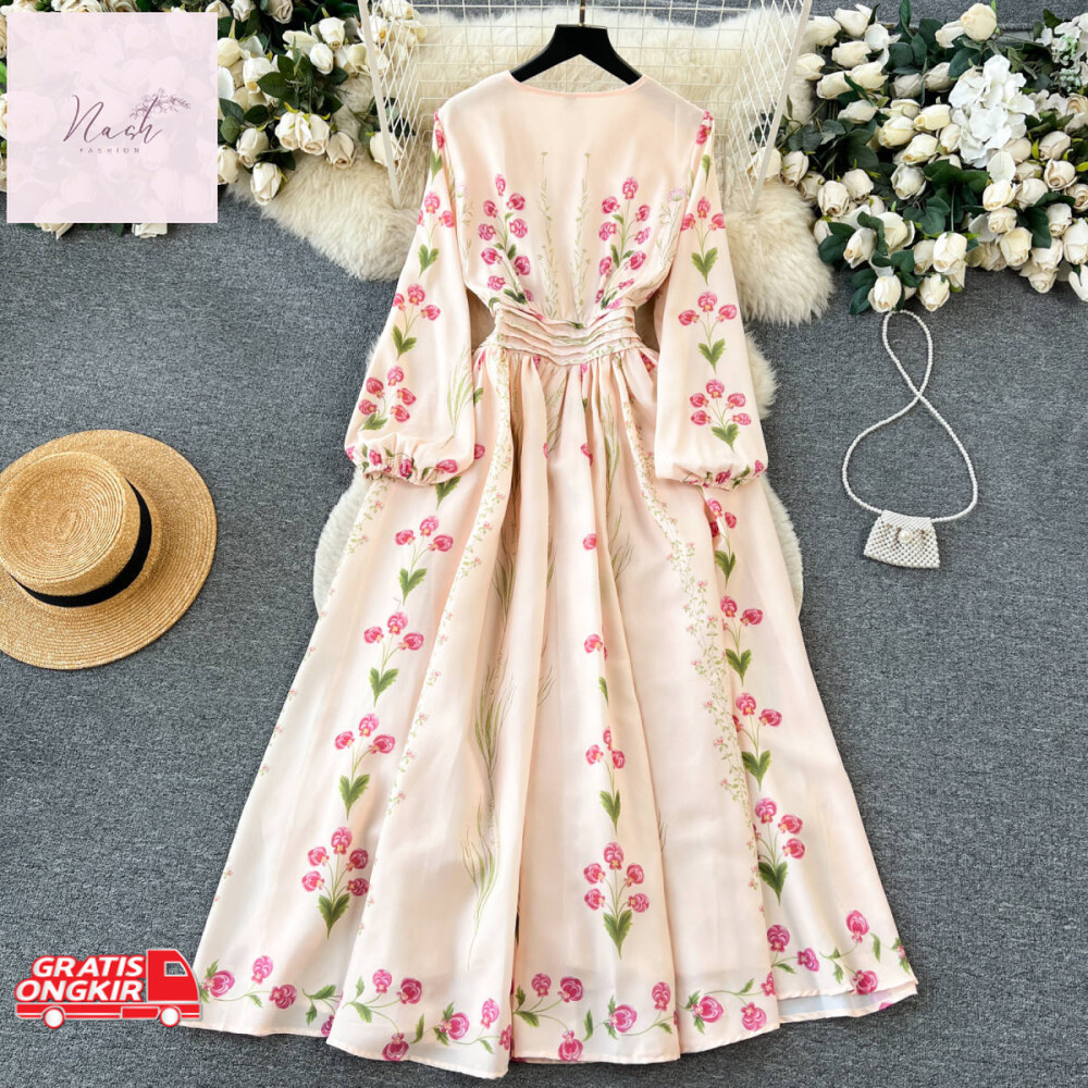 Dress Korea / 【ready stock 】Ready Stock | Classic Slim French Style Dress | Dress Panjang Korea | Or