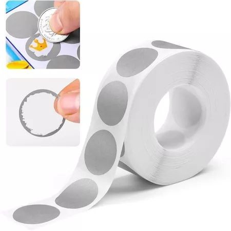 

Scratch off pin bulat label gosok bulat 300pcs Label Gosok Voucher 2.5cm / Scratch Label /Sticker Gosok / Scratch Card Film Labels Gosok Scratch Off Sticker