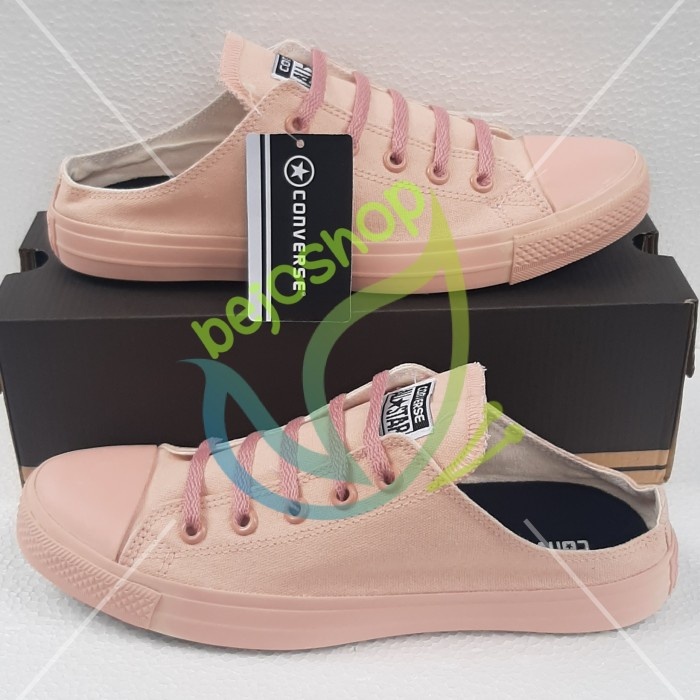 PROMO - Sepatu Converse SLOP / SLIP ON / Selop Pria Wanita Full Peach Terbaru - 41