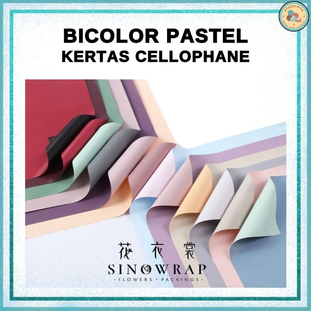 

(20 LEMBAR) Flower Wrapping BICOLOR PASTEL Cellophane / Kertas Buket Bunga