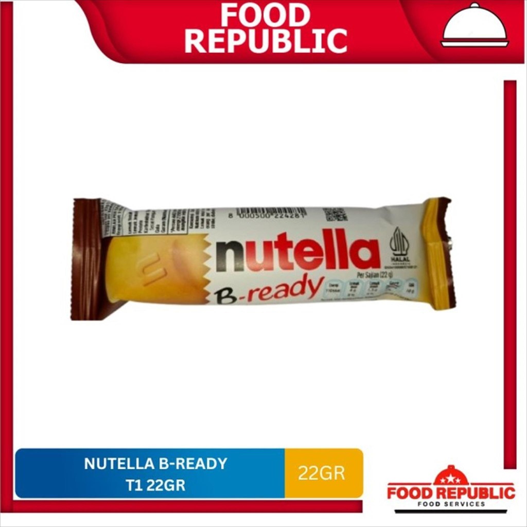 

Nutella B-Ready T1 22gr Biskuit Wafer Kacang Hazelnut Cokelat Ferrero