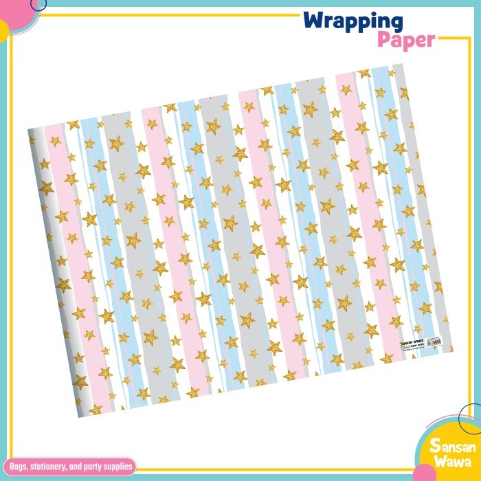 

Kertas Kado Sansan Wawa - Motif Bintang Isi 5 Pcs / Motif - 6127