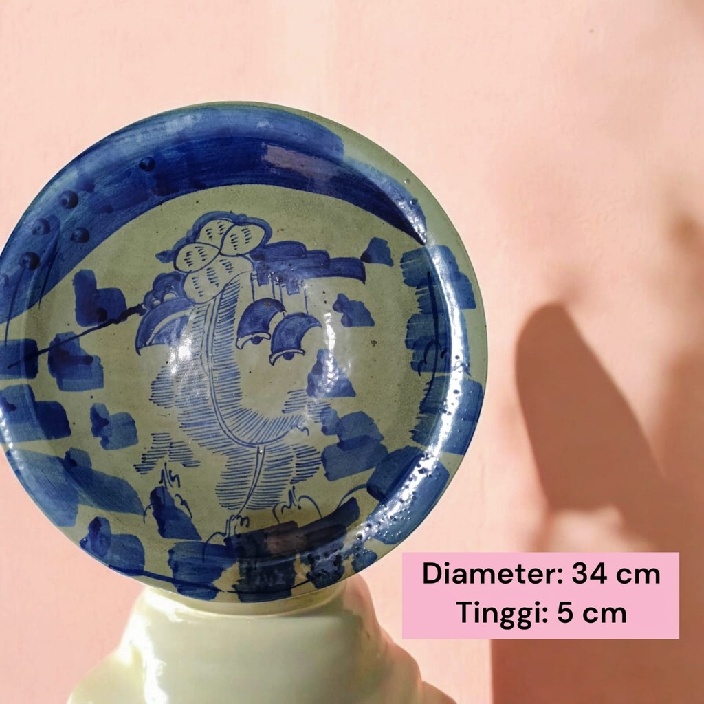 Piring hias keramik antik, piring saji keramik, piring keramik motif