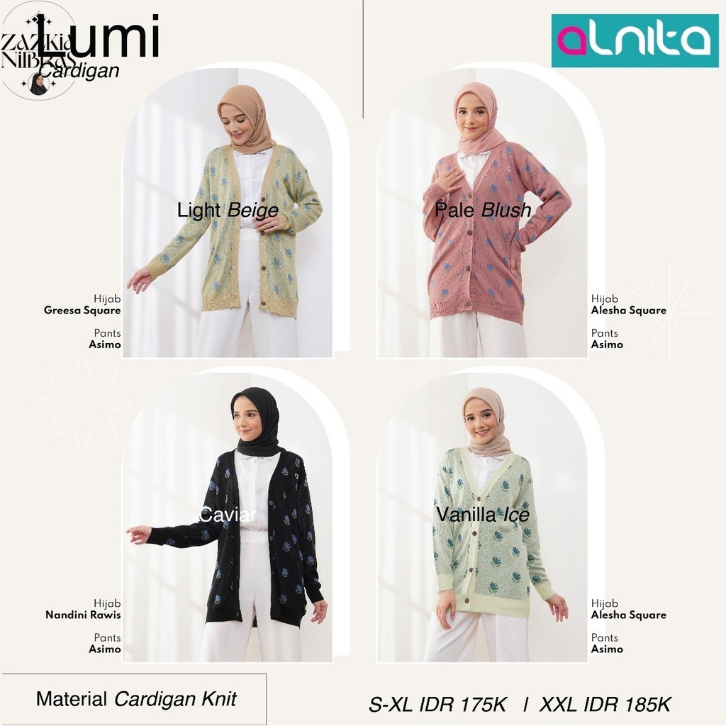 Zazkia NIBRAS Collection - LUMI CARDIGAN - Baju Cardigan Wanita Dewasa - Outer Wanita Dewasa Kancing