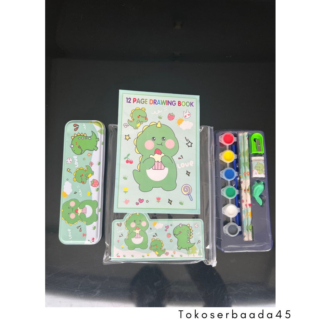 

1 Set Mainan Mewarnai Kertas Menggunakan Cat Air Melukis Kertas Gambar Tempat Pensil Penghapus Pencil