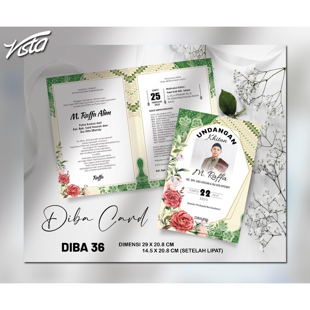 Blangko  diba card 34  Wedding Invitation