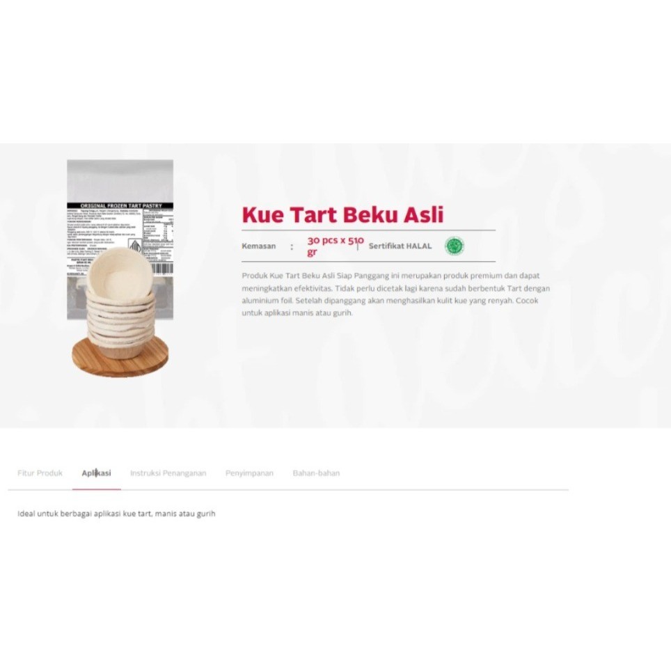 

Rich's Original Frozen Tart Pastry isi 30pc