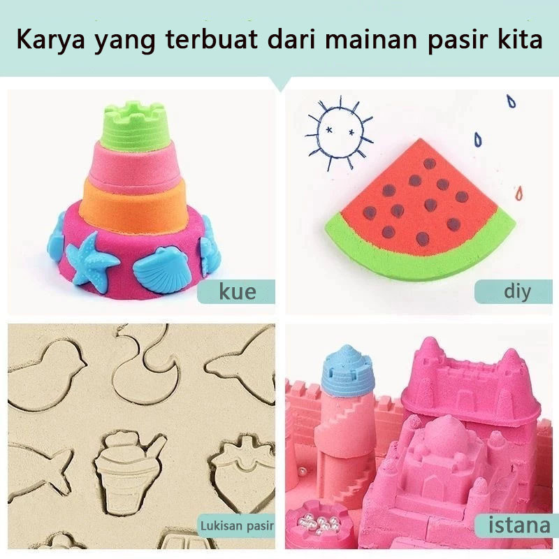 Mainan Anak Pasir 1 Kg Mainan Pasir Ajaib Dan Cetakan Cetakan Sand Kreatif Pasir Mainan Edukasi