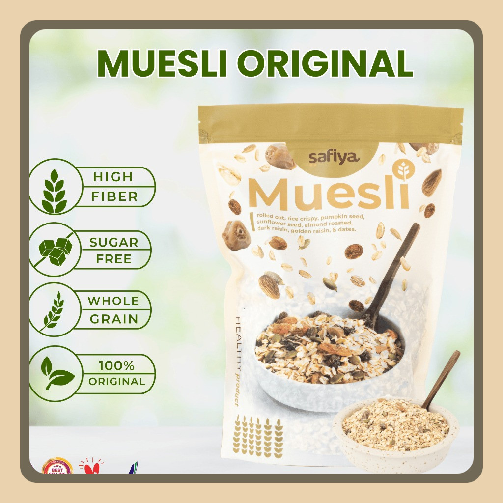 

Muesli Safiya Dried Fruit Mix 1 Kg Original Sereal Oatmeal Sehat Makanan Diet