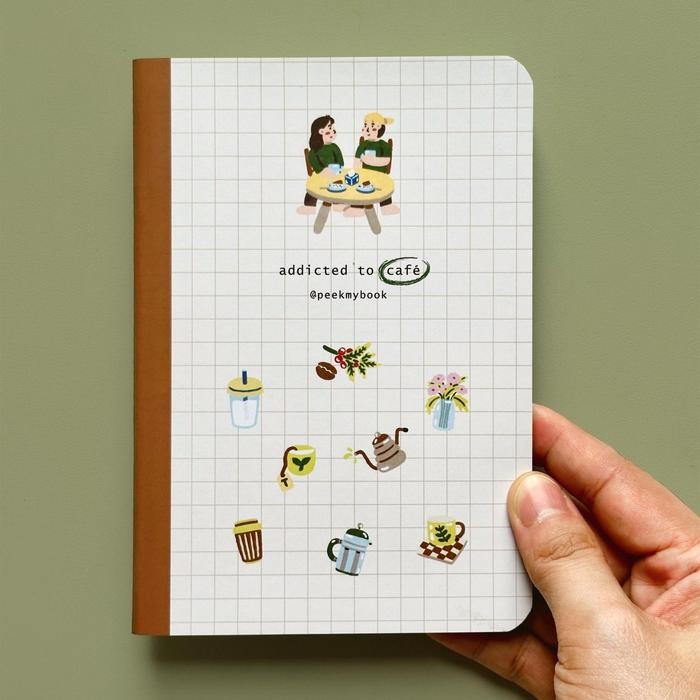 

READY Addicted to Cafe Peekmybook / Review Notebook / Buku Pecinta Kopi & Matcha / Coffee Matcha Journal - Beli 1 SIAP KIRIM