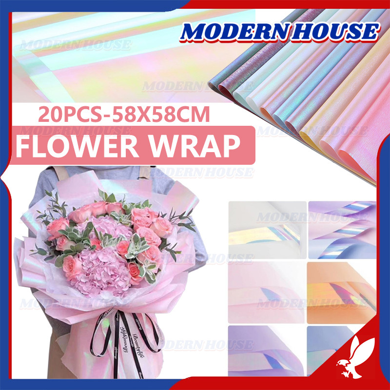 

Hologram Flower Wrapping Paper Cellophane Rainbow Kertas Buket Bunga