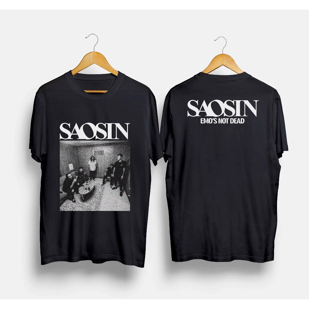 SELLMOUS.ID - Tshirt Band Saosin - Emos Never Dead / Kaos Musik Rock Metal