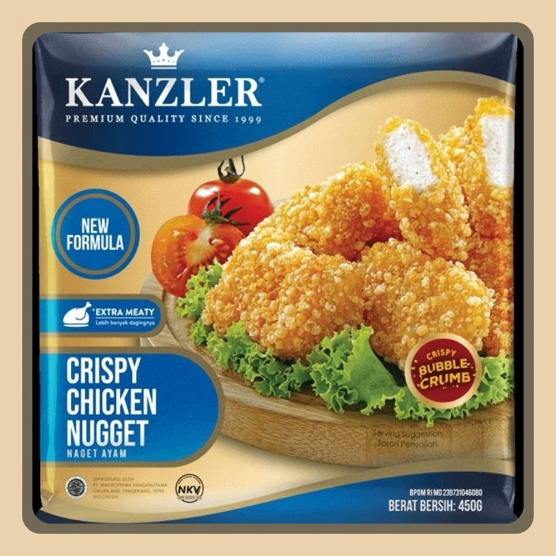 

KANZLER CHICKEN NUGGET CRISPY BUBBLE CRUMB / STICK 450Gr