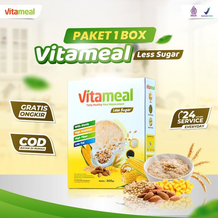 

VITAMEAL LESS SUGAR - Sereal Multigrain Bantu Masalah Colesterol dan Hipertensi Sereal Oatmal Granola Rendah Gula