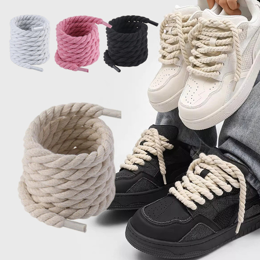 Rope Laces 8mm Tali Sepatu Model Tambang Tali Ular Tali Kepang Sepatu