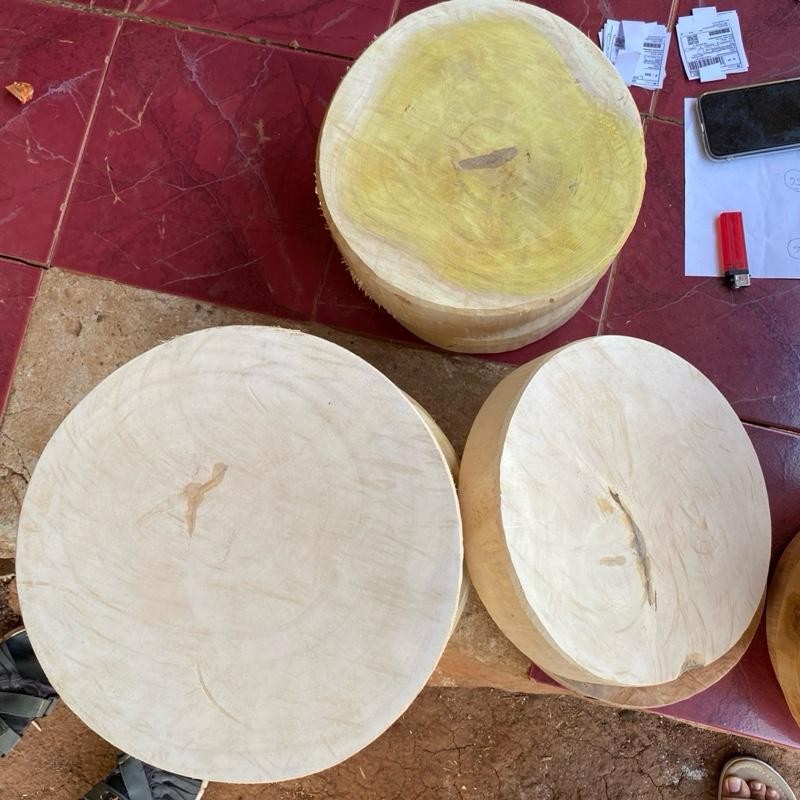 ASLI TALENAN KAYU BULAT 20-23 CM TEBAL 7CM/TATAKAN KAYU, ASAM NANGKA, RAMBUTAN/CUTINGG BOART/ALAS PO
