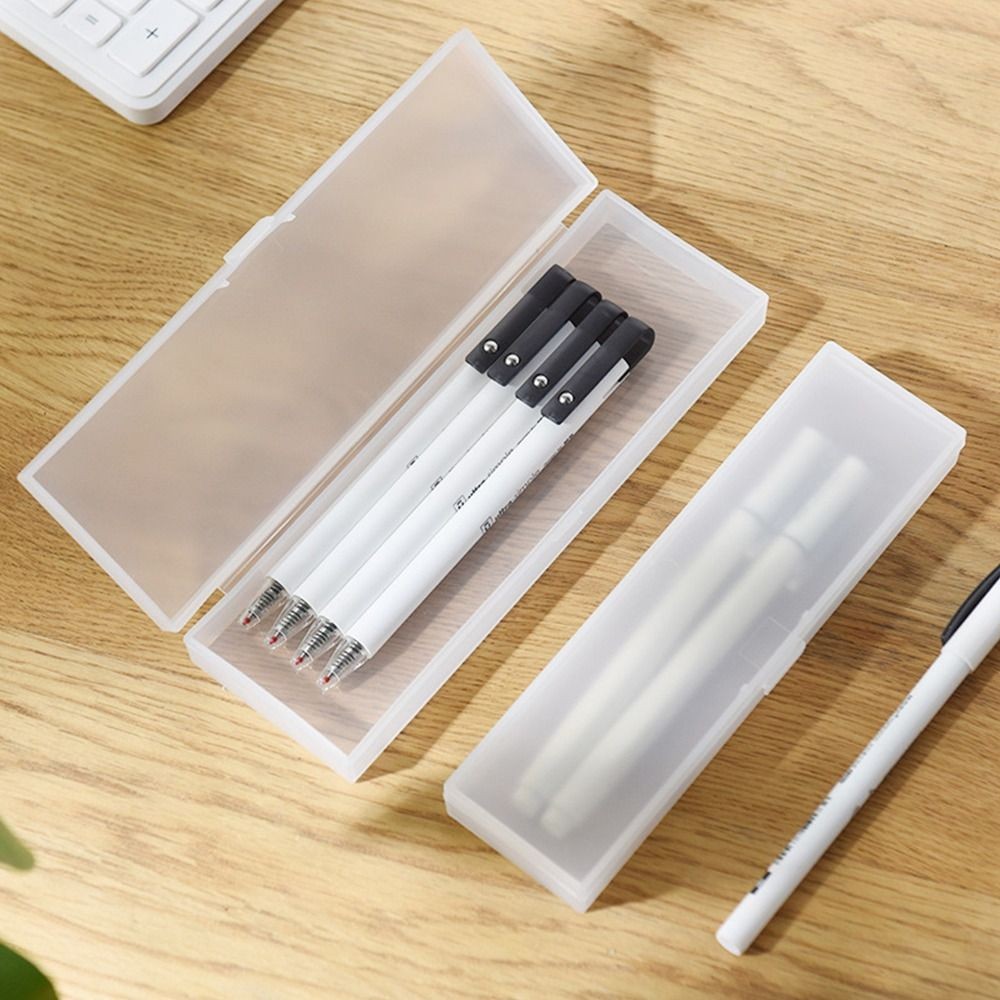 

Simple Plastic Pencil Case S/M/L Frosted Stationery Storage Box Translucent Multifunctional Stationery Case Gift