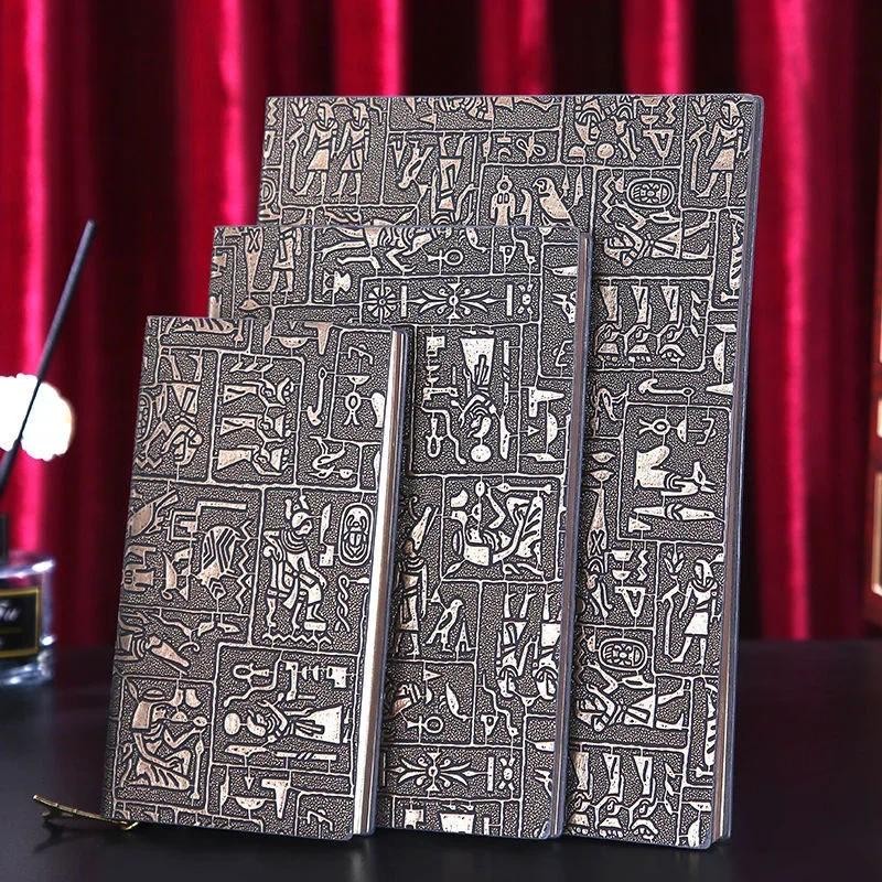 

Retro A6 notebook A5 code book with lock Egyptian B5 notepad hand account book simple college student stationery thick