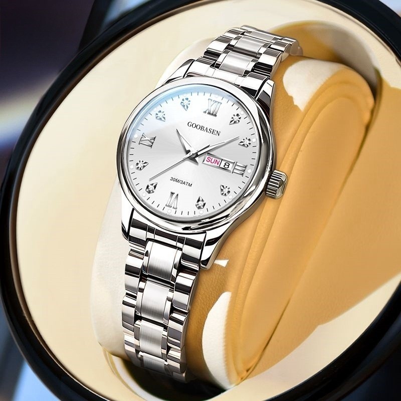 

Jam Tangan Wanita Baru Guberson Tahan Air Kalender Ganda Imitasi Mekanik Bercahaya