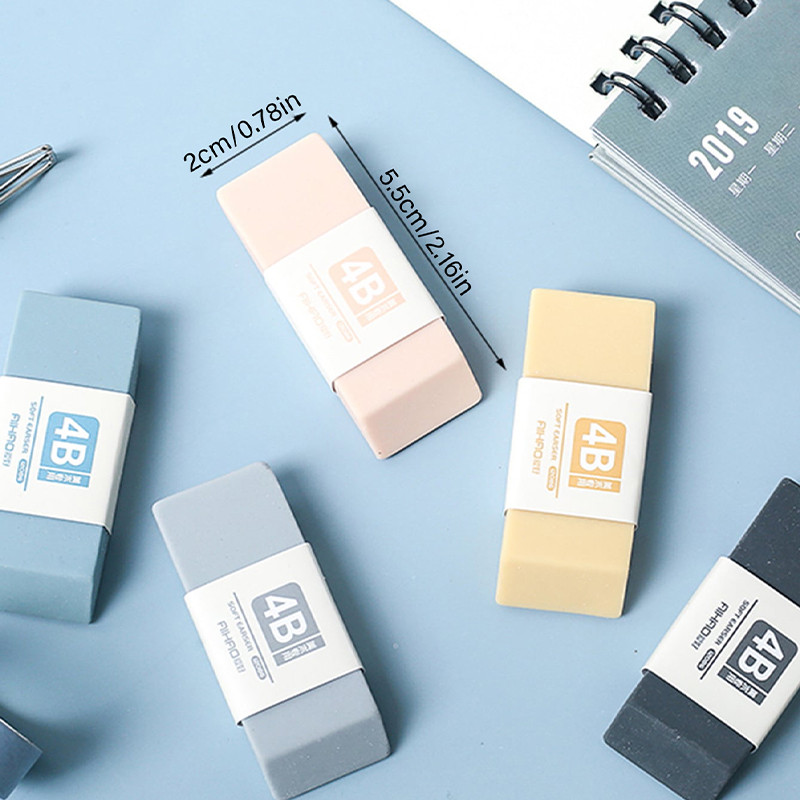 

5pcs 4B Pencils Eraser Student Office School Stationery Writing Art Drawing Rubber Wrong Questions Correction Eraser