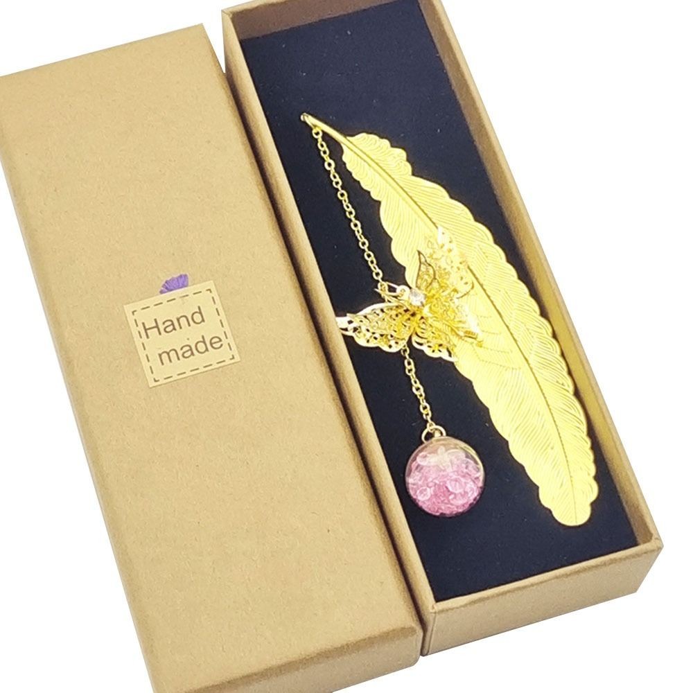 

For Friends /Teaer Gifts Metal Classical inese Bookmarks Immortal Dried Flower Butterfly Leaf Feather Bookmark Stationery