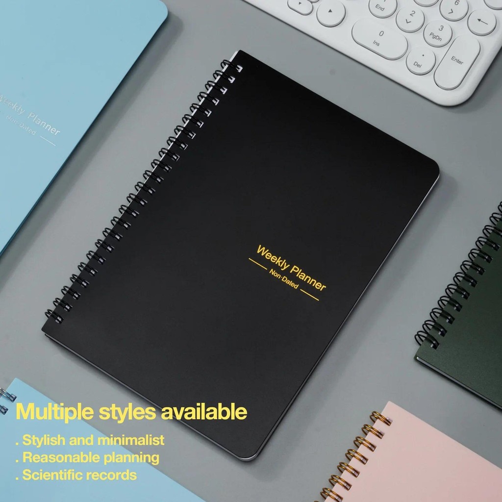 

Weekly Planner 52 Weeks A5 Size 108 Pages Spiral Binding Daily Sedule Organizer Notebook Journal for Office Sool Supplies