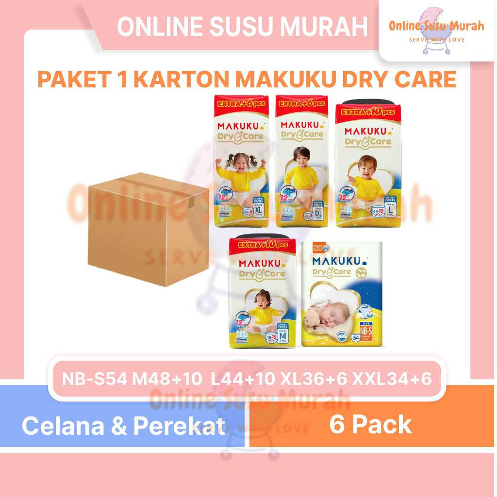 New MAKUKU DRY CARE PAKET 1 KARTON 6 BALL TAPE NB-S 54 PANTS M 48+10 L 44+10 XL 36+6 XXL 34+6 PPKSPr