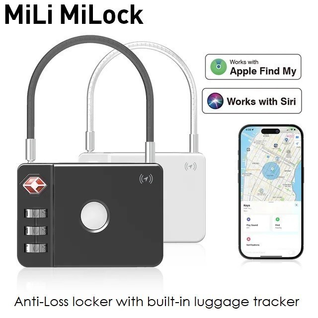 MiLi MiLock - Smart Anti-Loss Lock - Works with Apple Find My