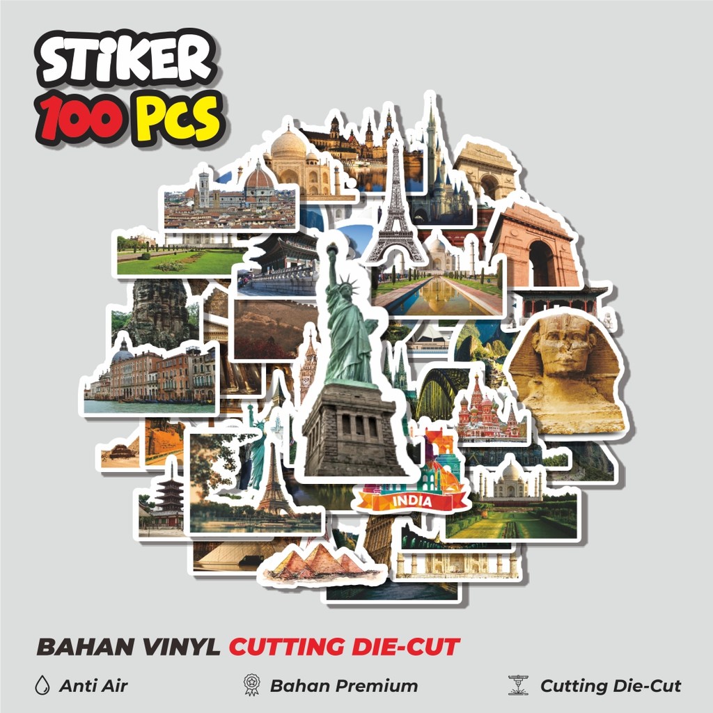 

Terbaru! 50 pcs Stiker World Famous Dekorasi Lucu Kreatif untuk Notebook, Skateboard, HP