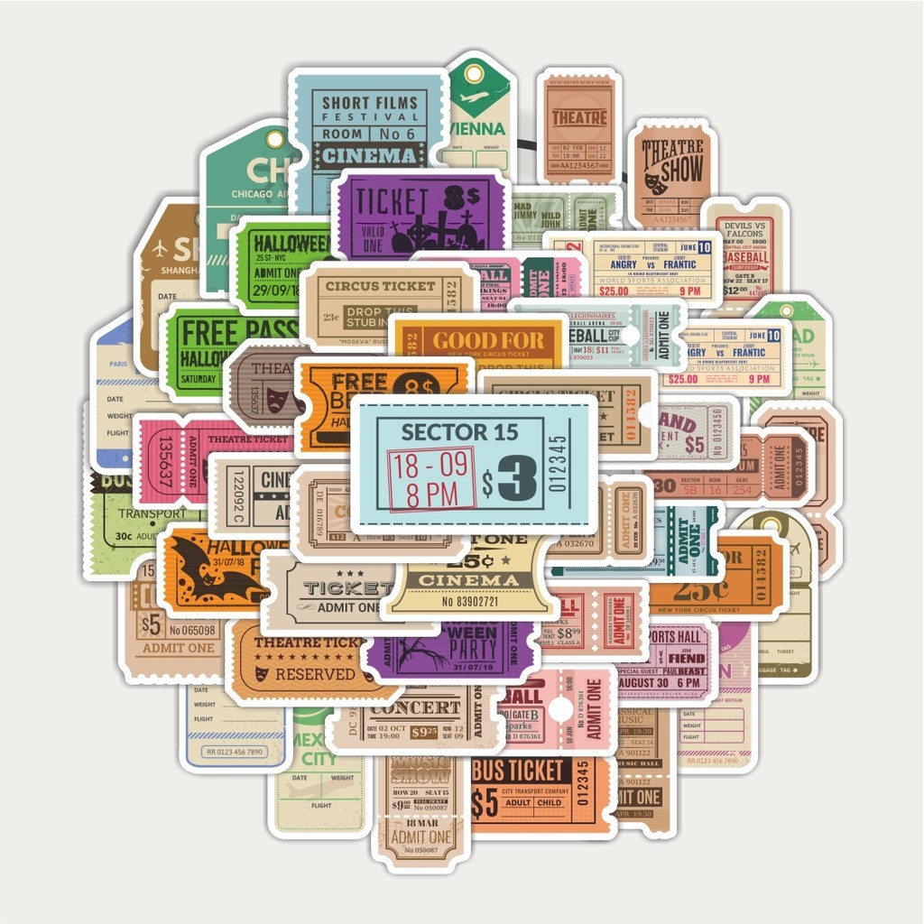 

Sticker Pack Sticker Old Tiket Sticker | Sticker TUMBLR | Stiker LAPTOP KOPER HELM