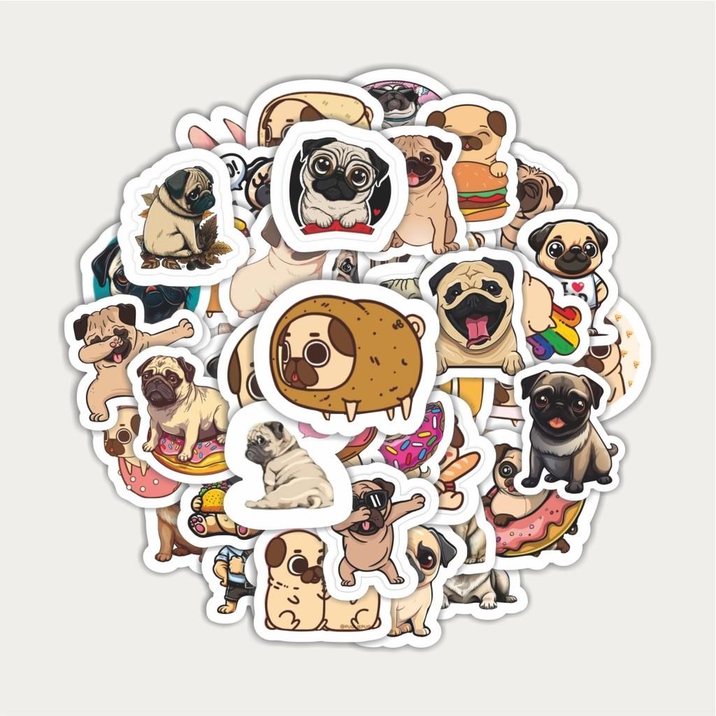 

Sticker Pack Stiker Hewan Pug Dog [Anjing Pug] | Sticker TUMBLR | Stiker LAPTOP KOPER HELM