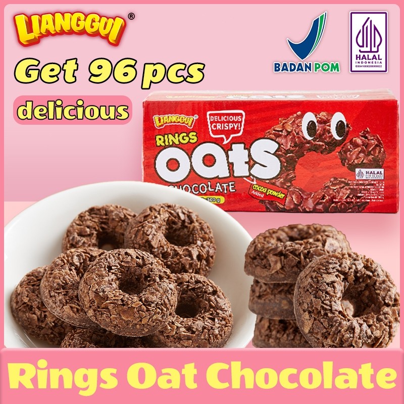 

48Pcs Lianggui Oat Chocolate Rings HALAL Cemilan Sehat Snack Diet Enak untuk Kantor Ngemil Sehat
