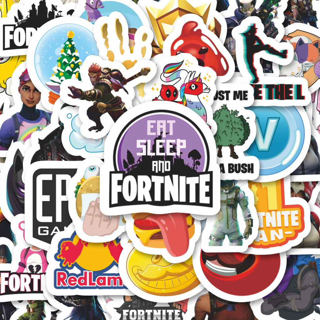 

100PCS Lucu Stiker Kartun Fortnite Stiker Stiker Aesthetic Stiker Anti Air Stikers Berperekat Waterproof sticker decal buat Motor Helm Buku Journal Koper Casing HP Laptop Botol Minum Hadiah anak