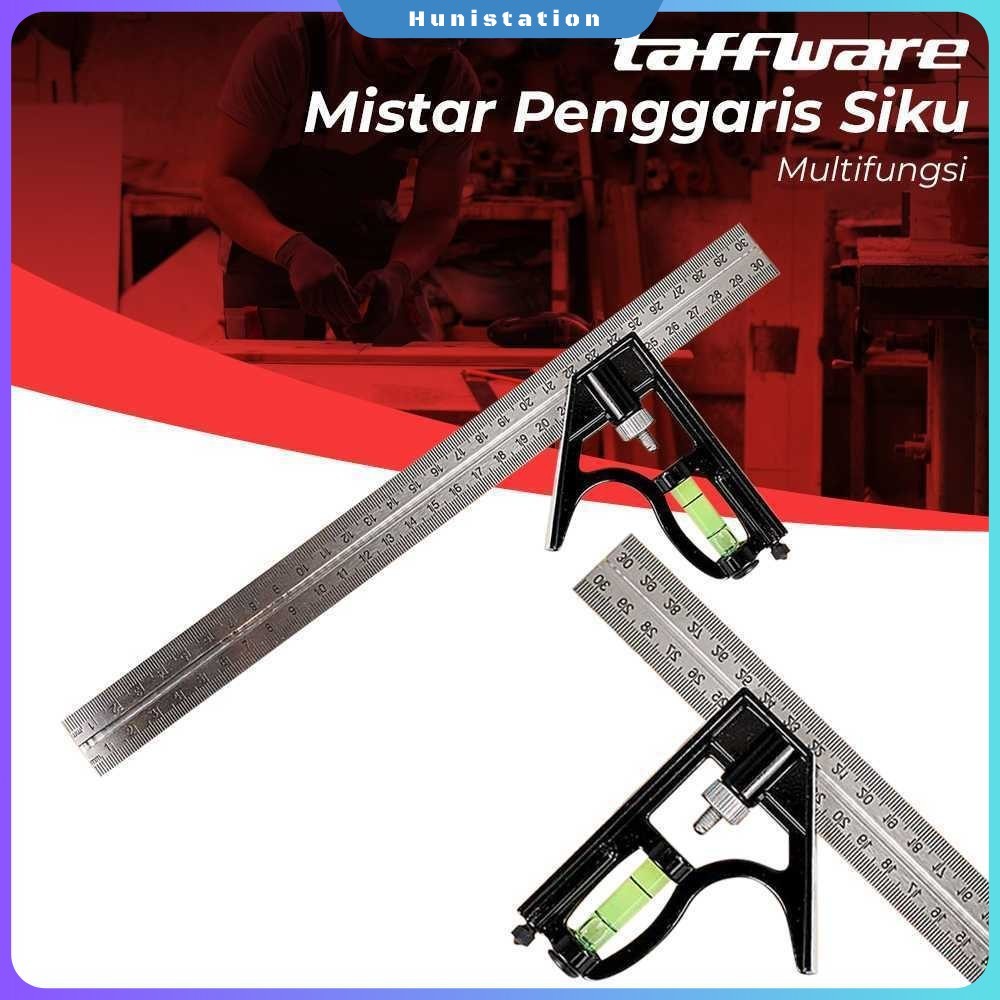 

Taffware Mistar Penggaris Siku Adjustable Angle Ruler Waterpass 305mm - ZEAST