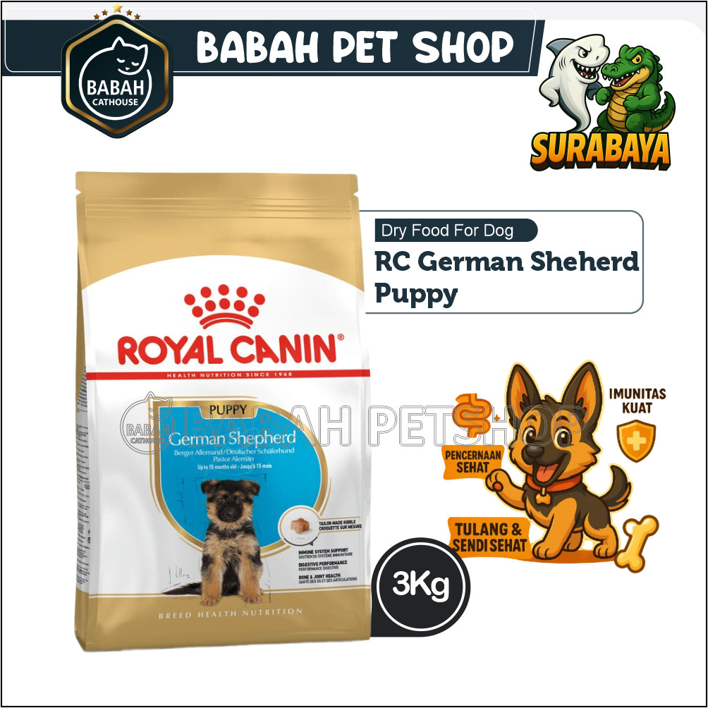 3kg ROYAL CANIN GERMAN SEPHERED ADULT dog food herder rc makanan anak anjing besar large breed maxi 