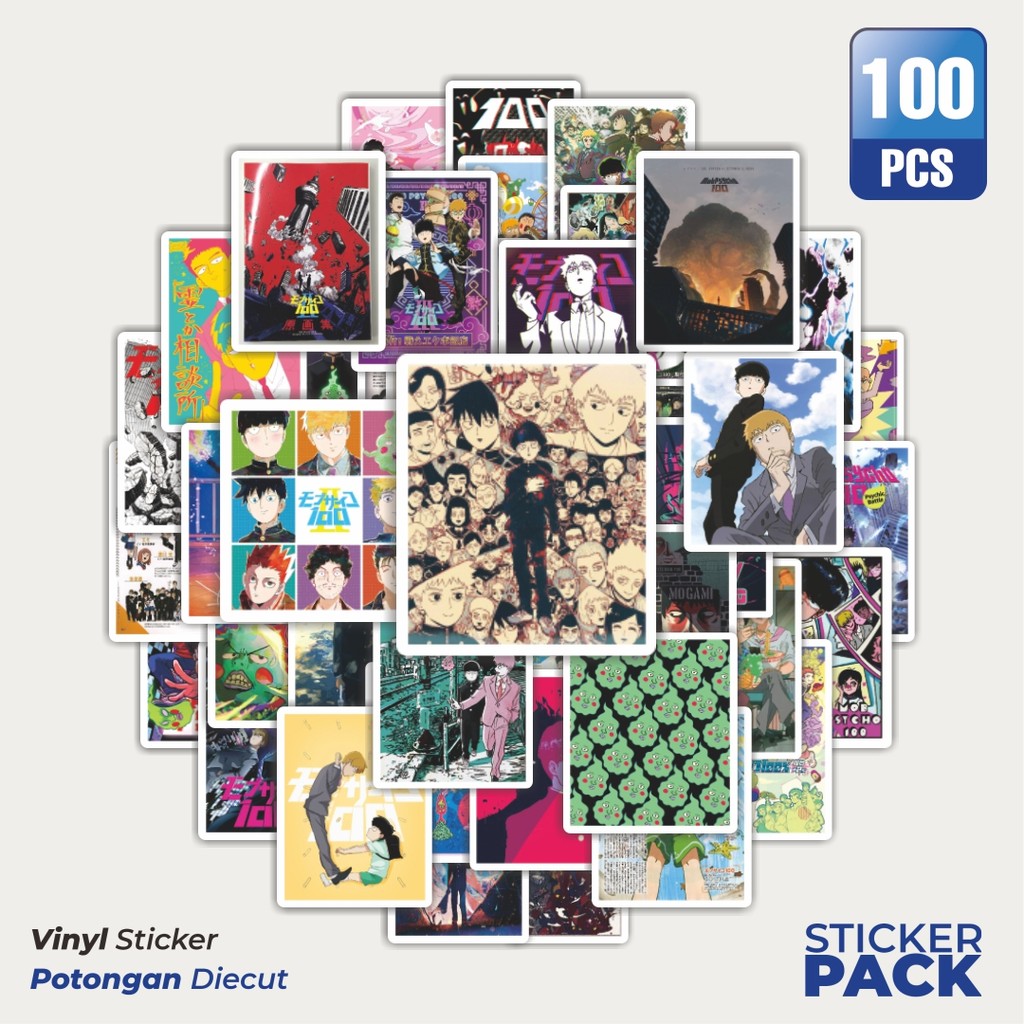 

Stiker Vinyl Stiker Mob Psycho Waterproof Aesthetic- Untuk Laptop, Motor, dan Helm - Paper Stationery Pack