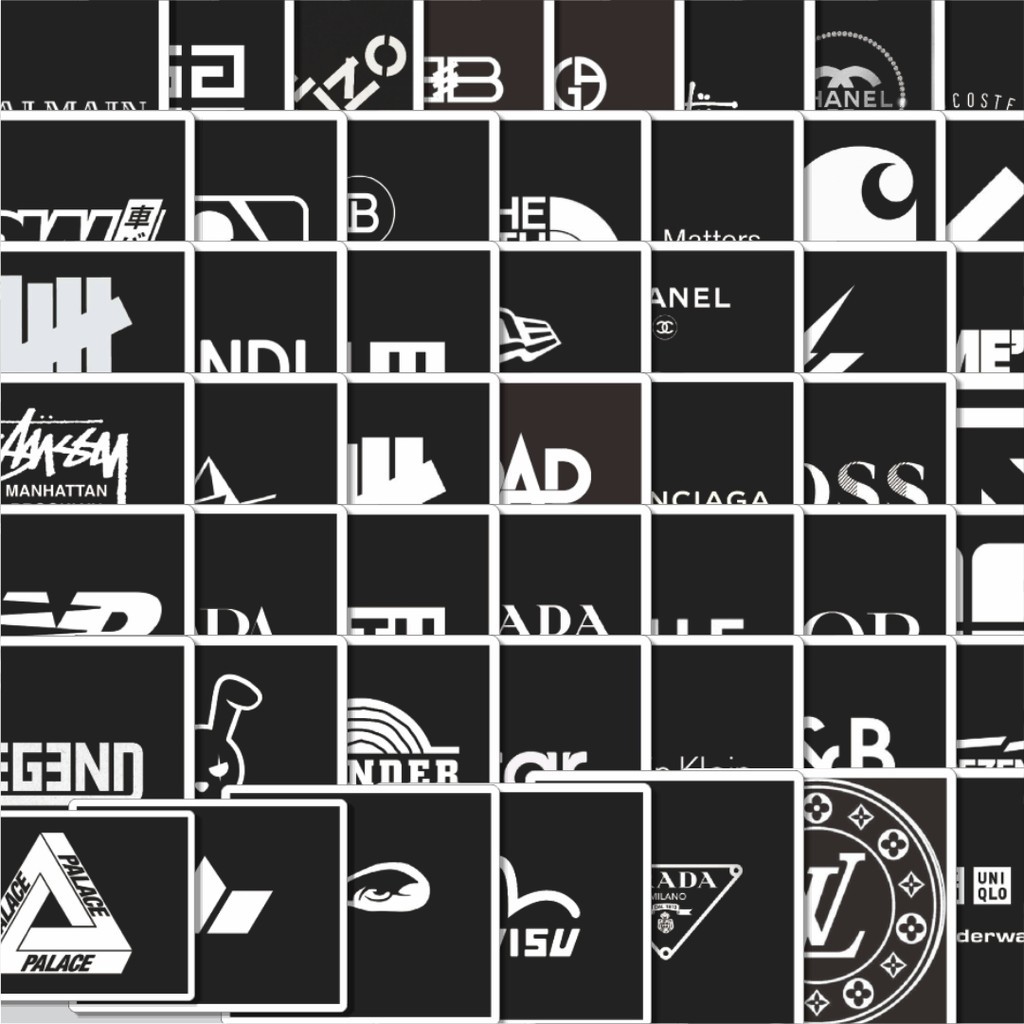

Stiker Cutting Pack Stiker Random Logo Brand Black & White Versi 1 Isi 100Pcs Series Aesthetic Lucu Keren Untuk Koper Bahan Vynil