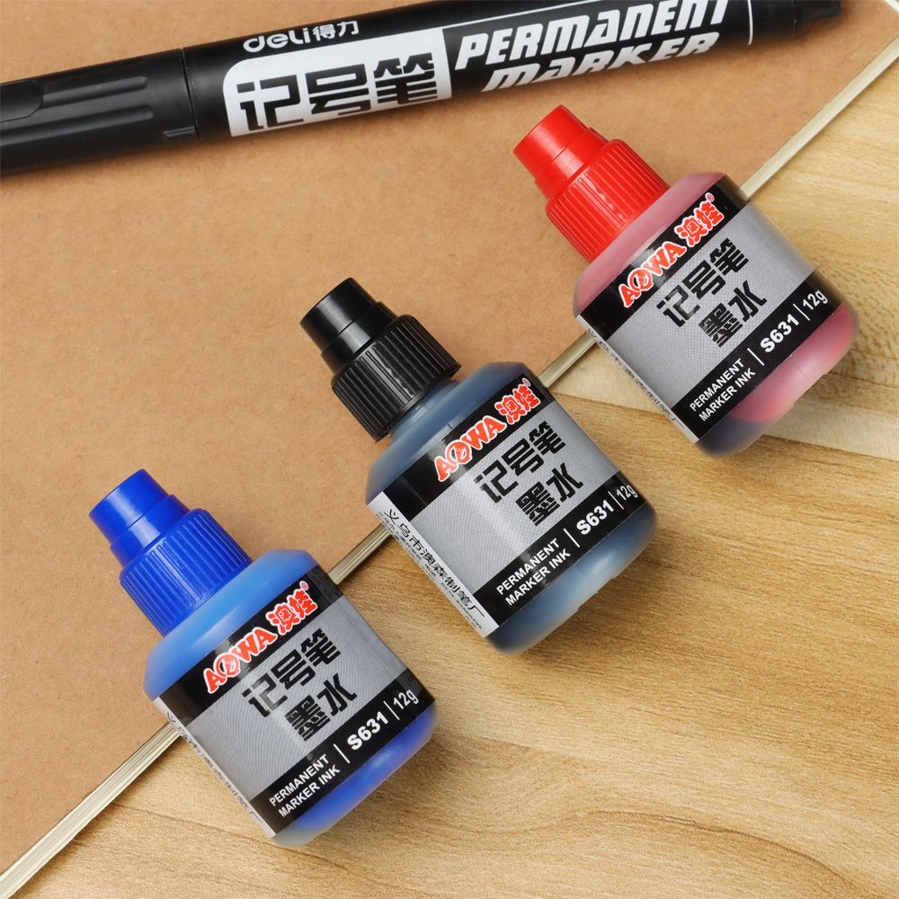 

12ml Waterproof Instantly Dry Graffiti Paint Pen Oil Ink Refill For Marker Pens Black Red and Blue Optional
