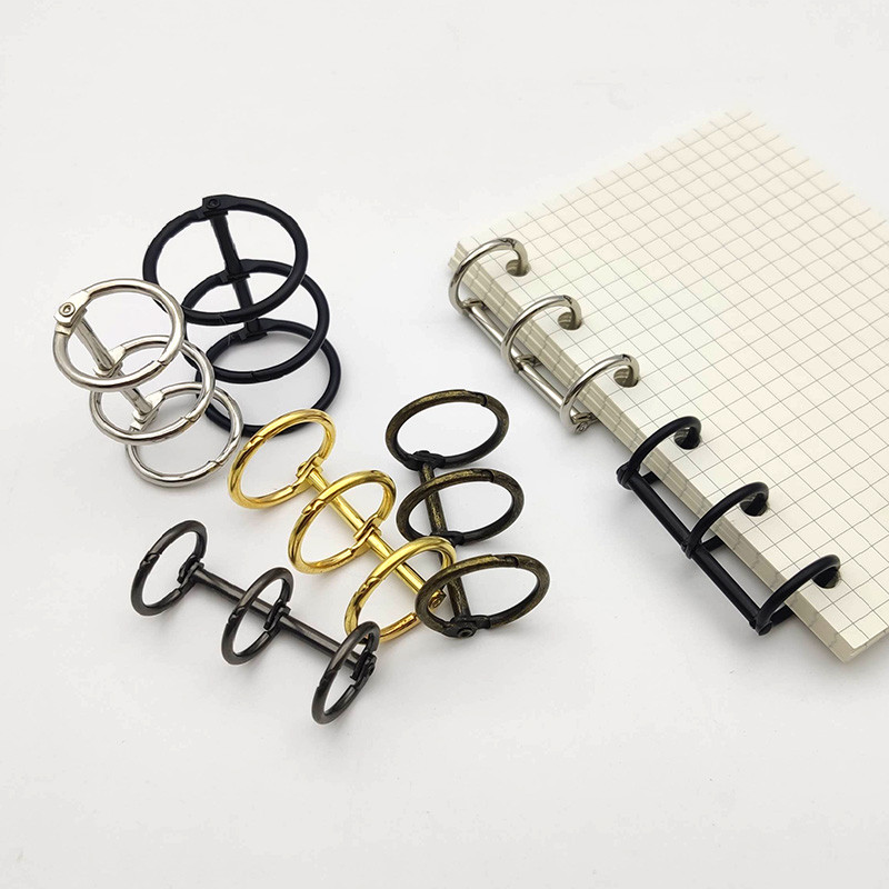 

15/20/25/30mm 3 Rings Binder Clips Metal Loose Leaf Notebook Circle Ring Spiral Binder DIY Calendar Album School Office Supplies