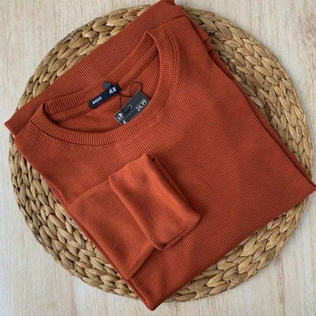 KAOS RIB PREMIUM LENGAN PANJANG/KAOS GROSIRAN/T-SHIRT BASIC LENGAN PANJANG/KAOS POLOS LENGAN PANJANG